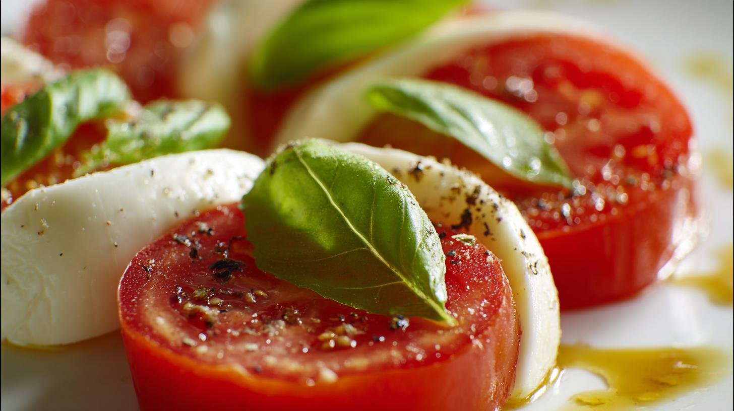 Insalata caprese con mozzarella pomodori freschezza immediata. Trucchi da chef per massima freschezza