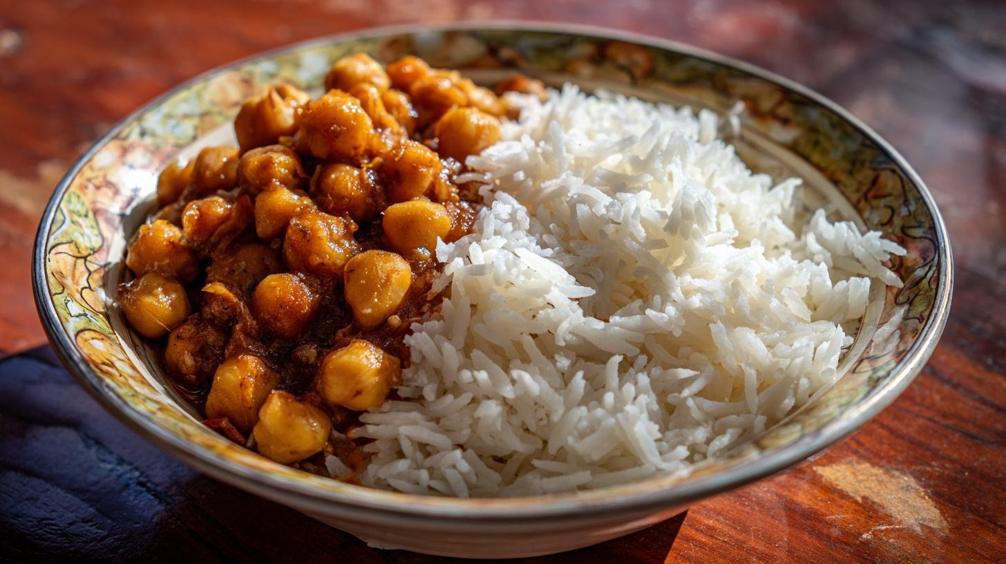 Riso basmati con ceci speziati pronto salva pranzo