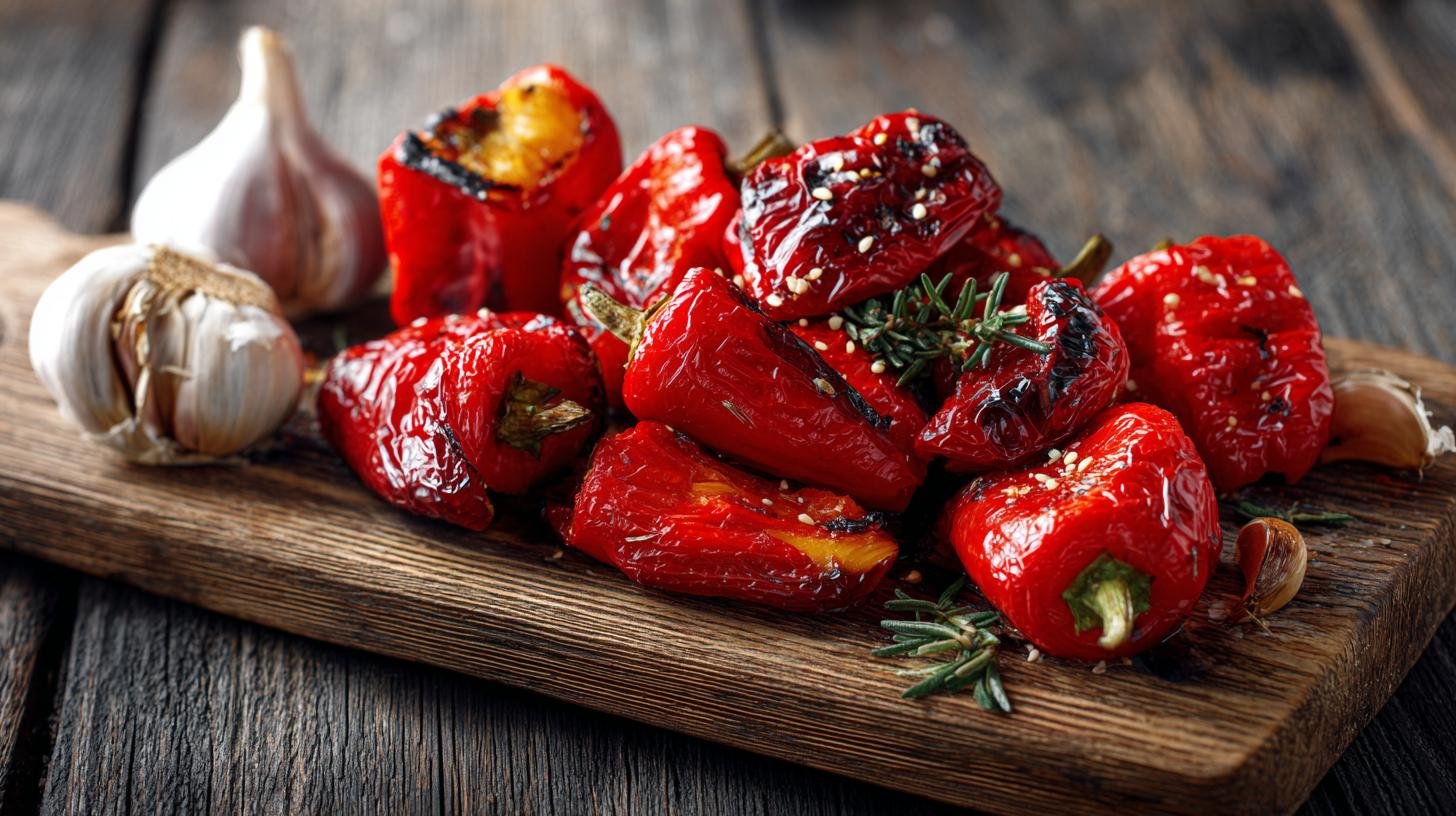 Peperoni arrostiti con aglio dolci senza amaro. Tempi e metodi consigliati