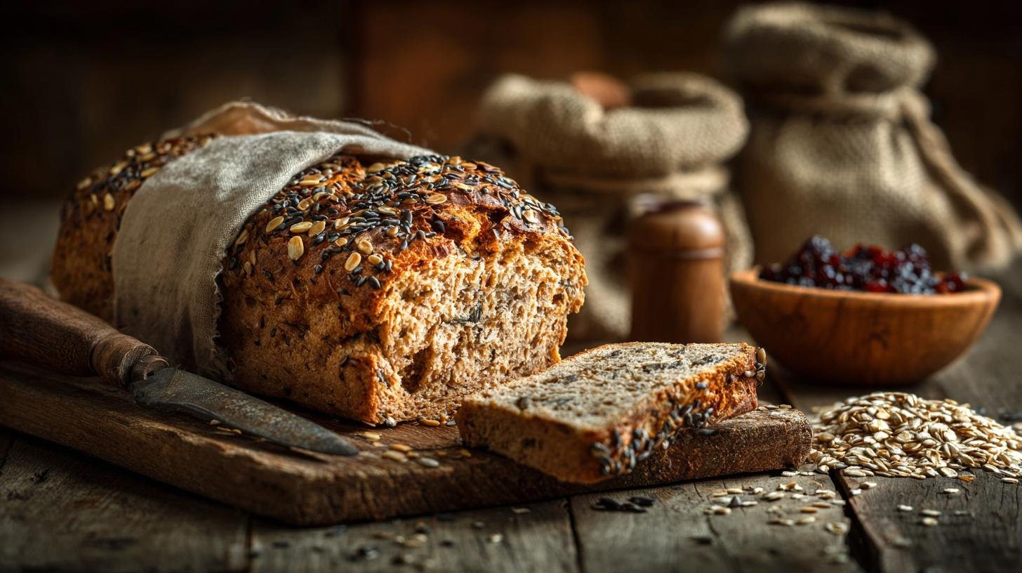 Pane integrale con semi nutriente risparmia colazioni
