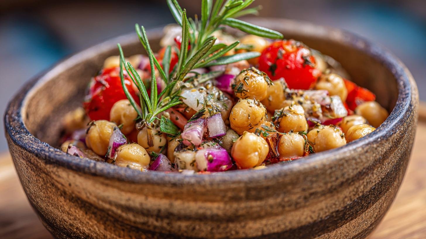 Insalata di ceci e rosmarino economica e saziante. Conservazione e varianti per non annoiarsi
