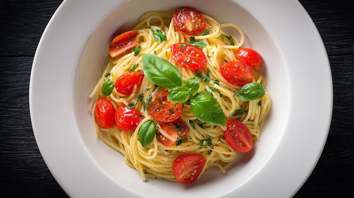 Spaghetti al pomodoro e basilico dal sapore estivo