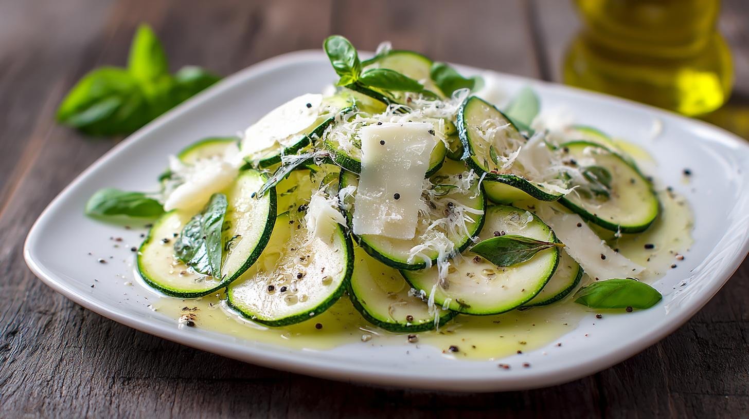Carpaccio di zucchine con parmigiano pronto in minuti