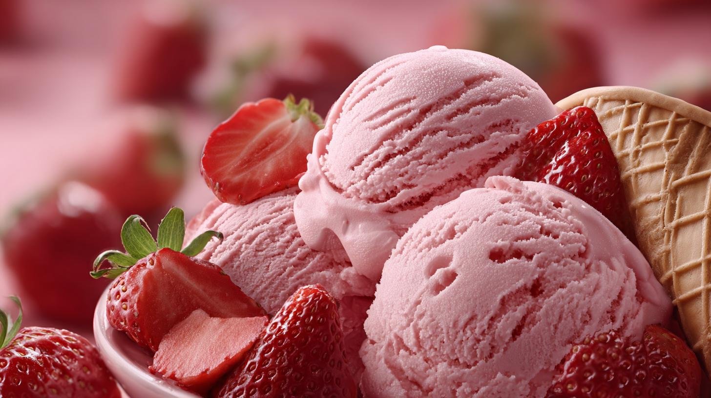 Gelato alla fragola espresso fresco pochi minuti