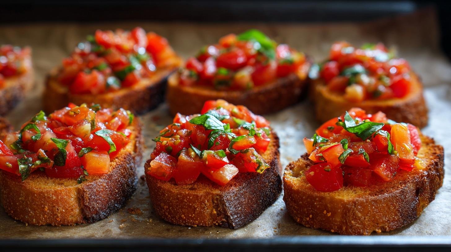 Bruschette al pomodoro basilico croccanti trucco forno. Preparazione passo dopo passo