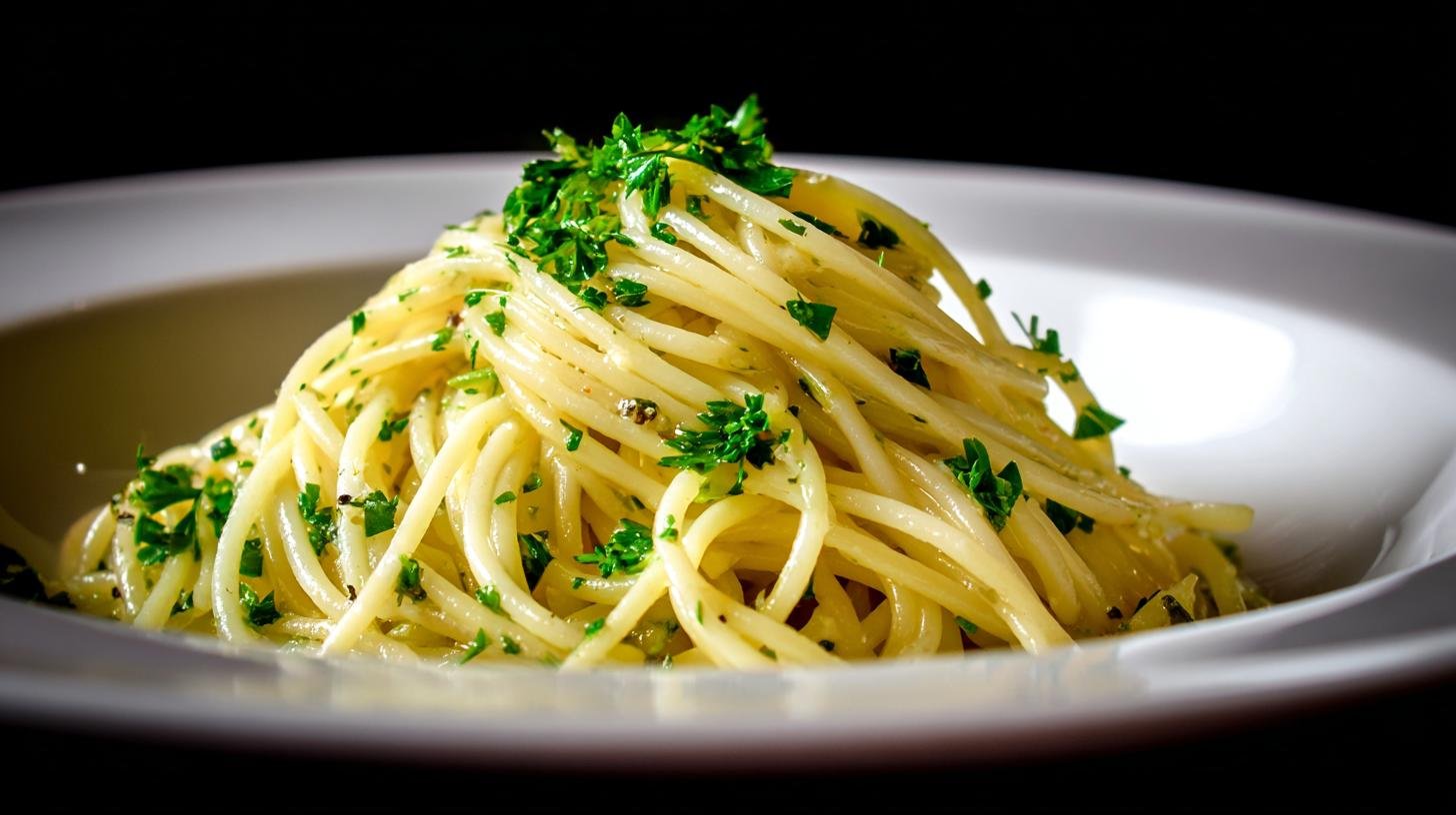 Spaghetti aglio olio con prezzemolo equilibrio perfetto veloce. Ingredienti e piccoli trucchi da chef Spaghetti aglio olio con prezzemolo equilibrio perfetto veloce. Ingredienti e piccoli trucchi da chef