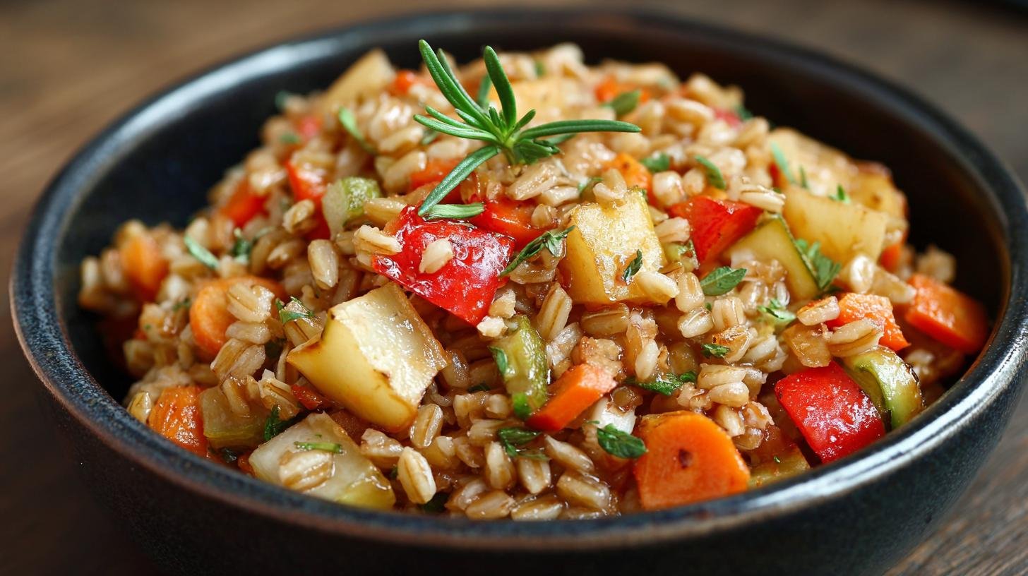 Insalata tiepida di farro e verdure pratica. Conservazione e idee per servirla