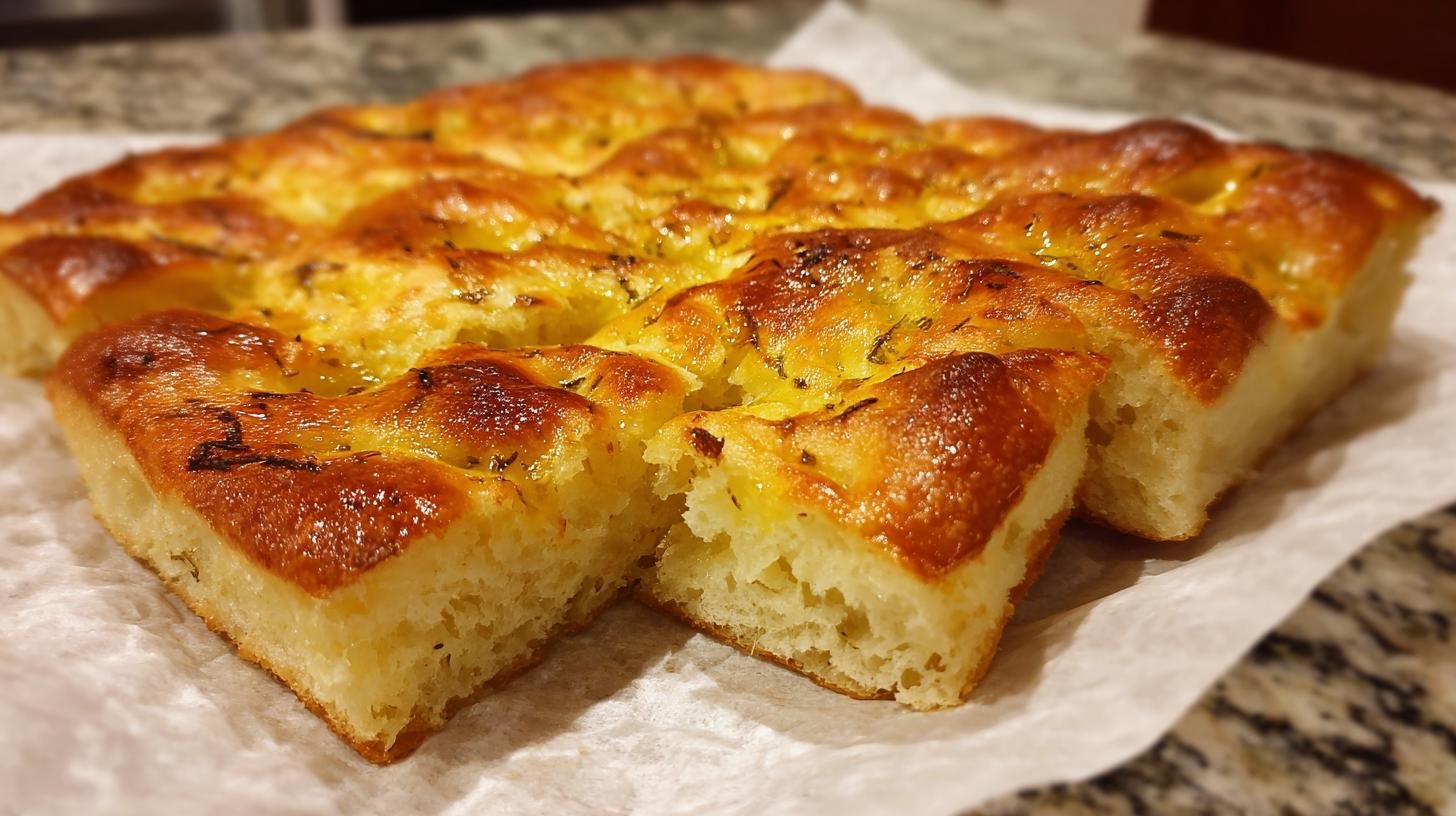 Schiacciata semplice con olio dorata in poco tempo. Ingredienti veloci e economici