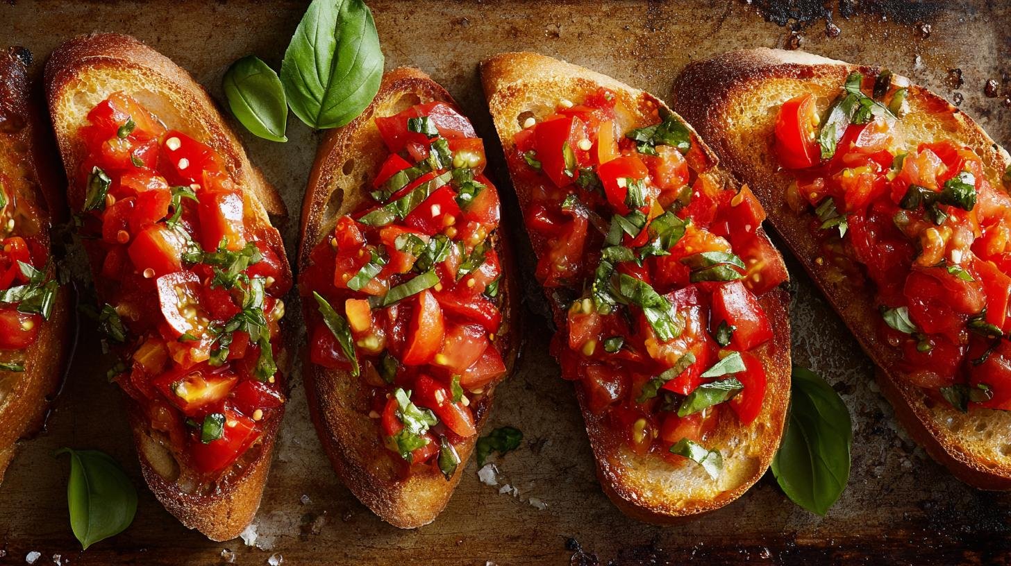 Bruschette al pomodoro basilico croccanti trucco forno