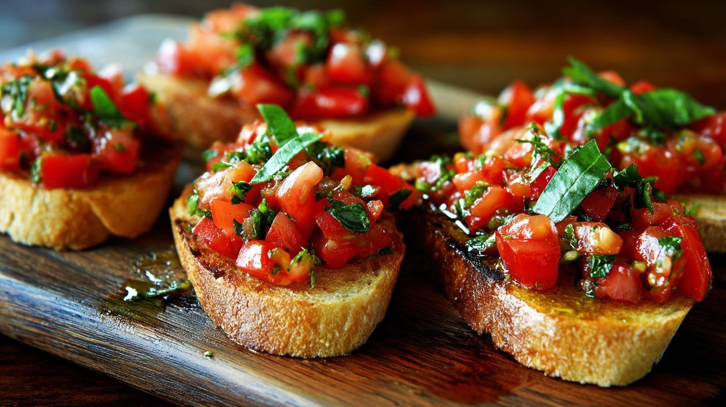 Bruschette con pomodori e olio pronte in cinque minuti