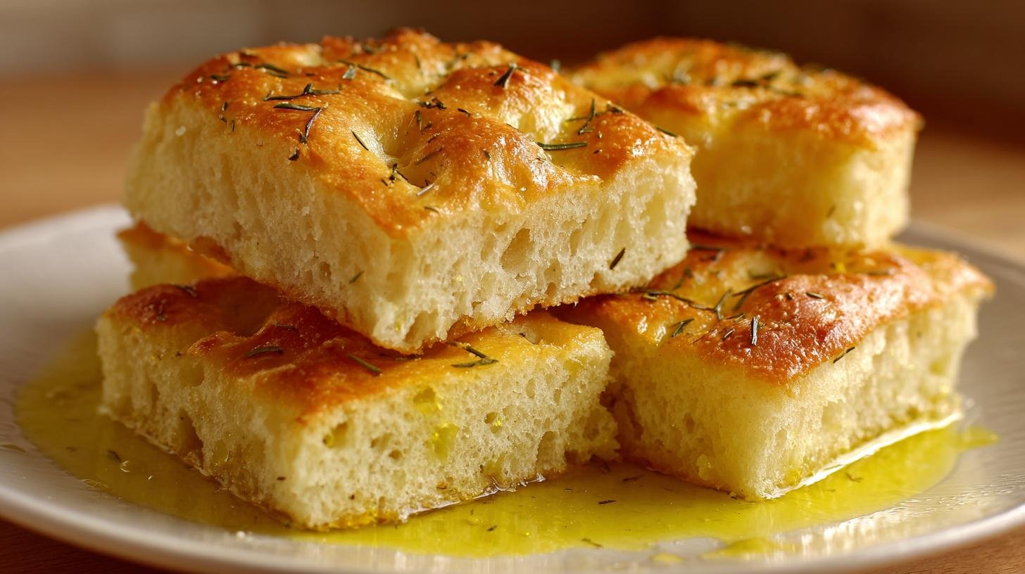 Schiacciata semplice con olio dorata in poco tempo