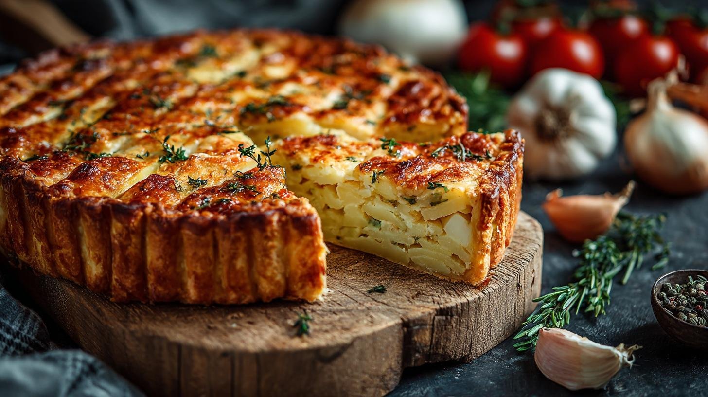 Tortino di patate e verdure comfort casalingo. Ingredienti essenziali