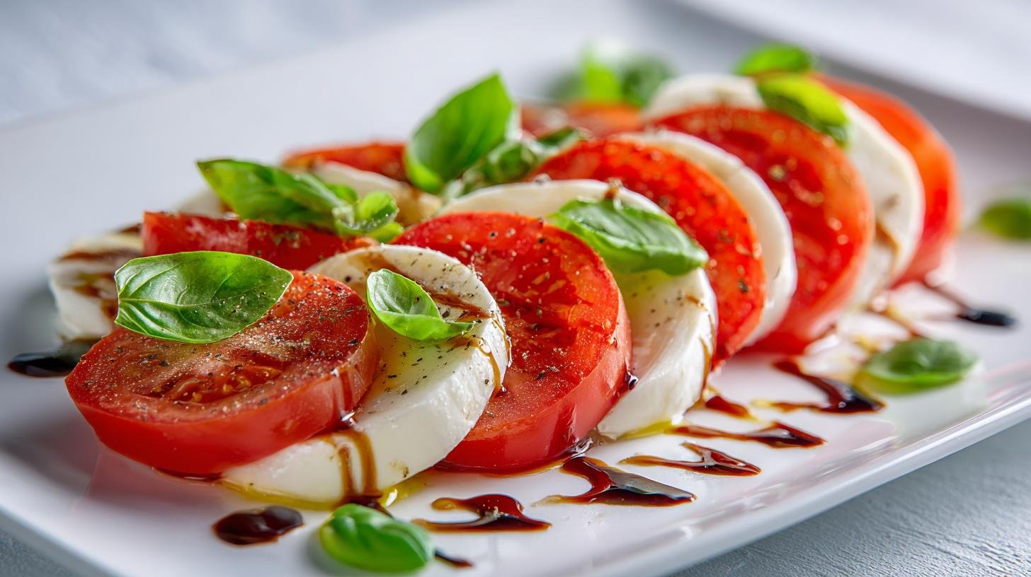 Insalata caprese con mozzarella pomodori freschezza immediata