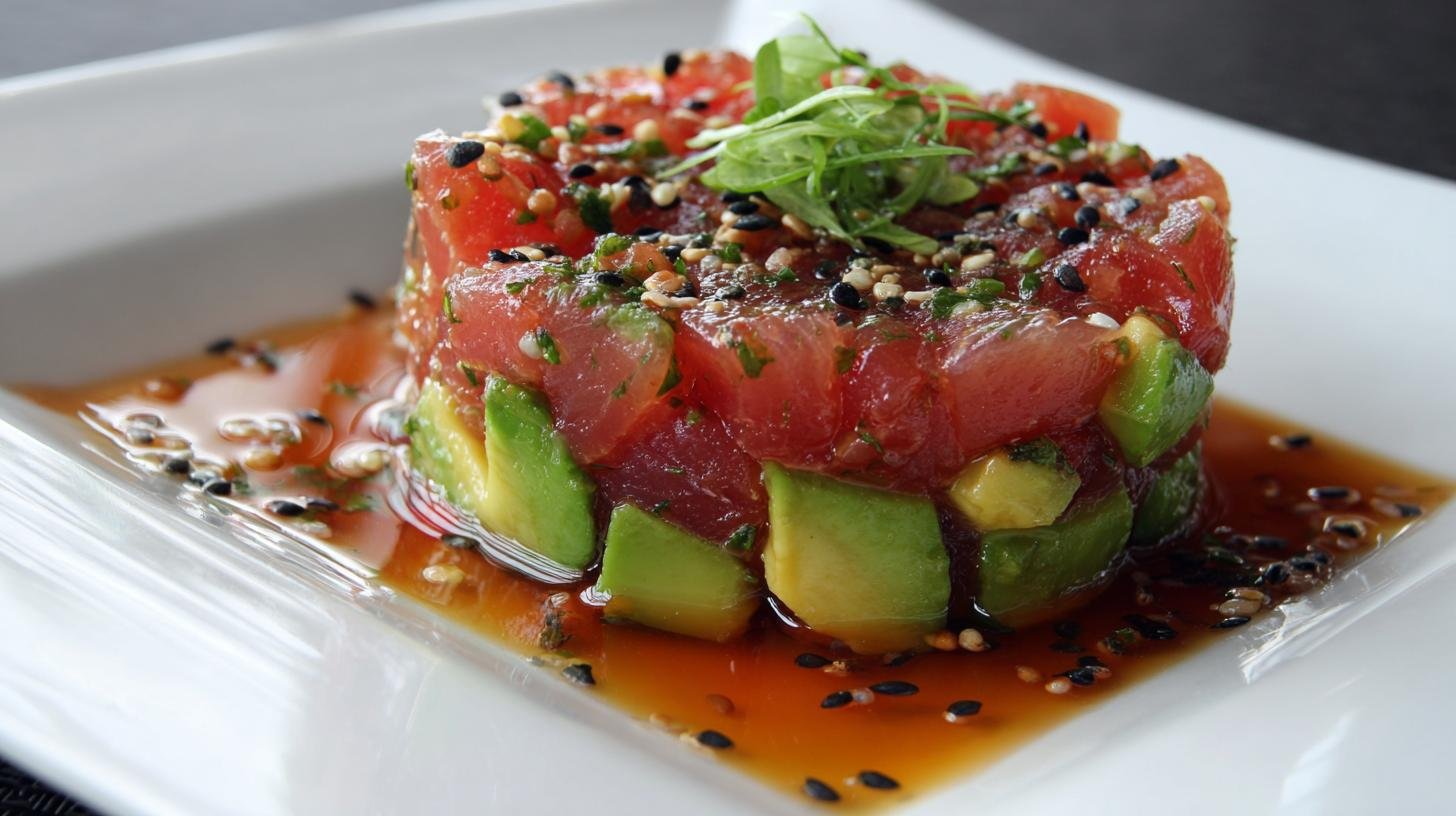 Tartare di tonno con avocado semplice effetto wow. Servire e impressionare Tartare di tonno con avocado semplice effetto wow. Servire e impressionare