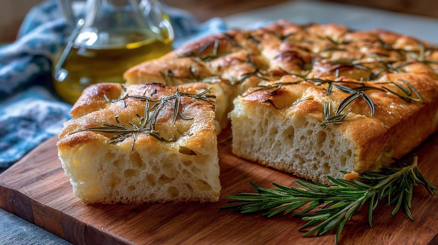Focaccia morbida con rosmarino profumato senza stress
