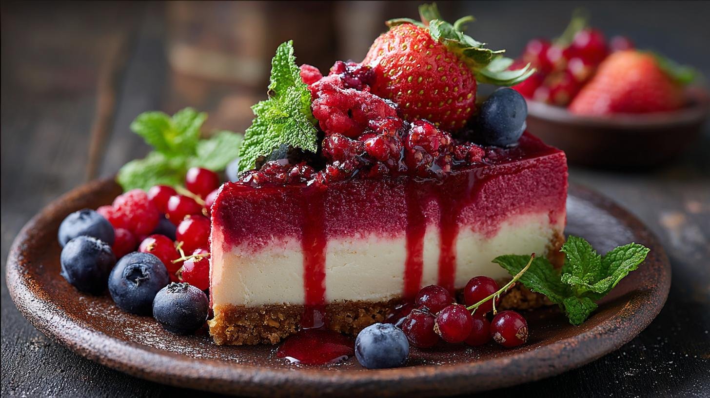Cheesecake ai frutti rossi con trucco per consistenza perfetta